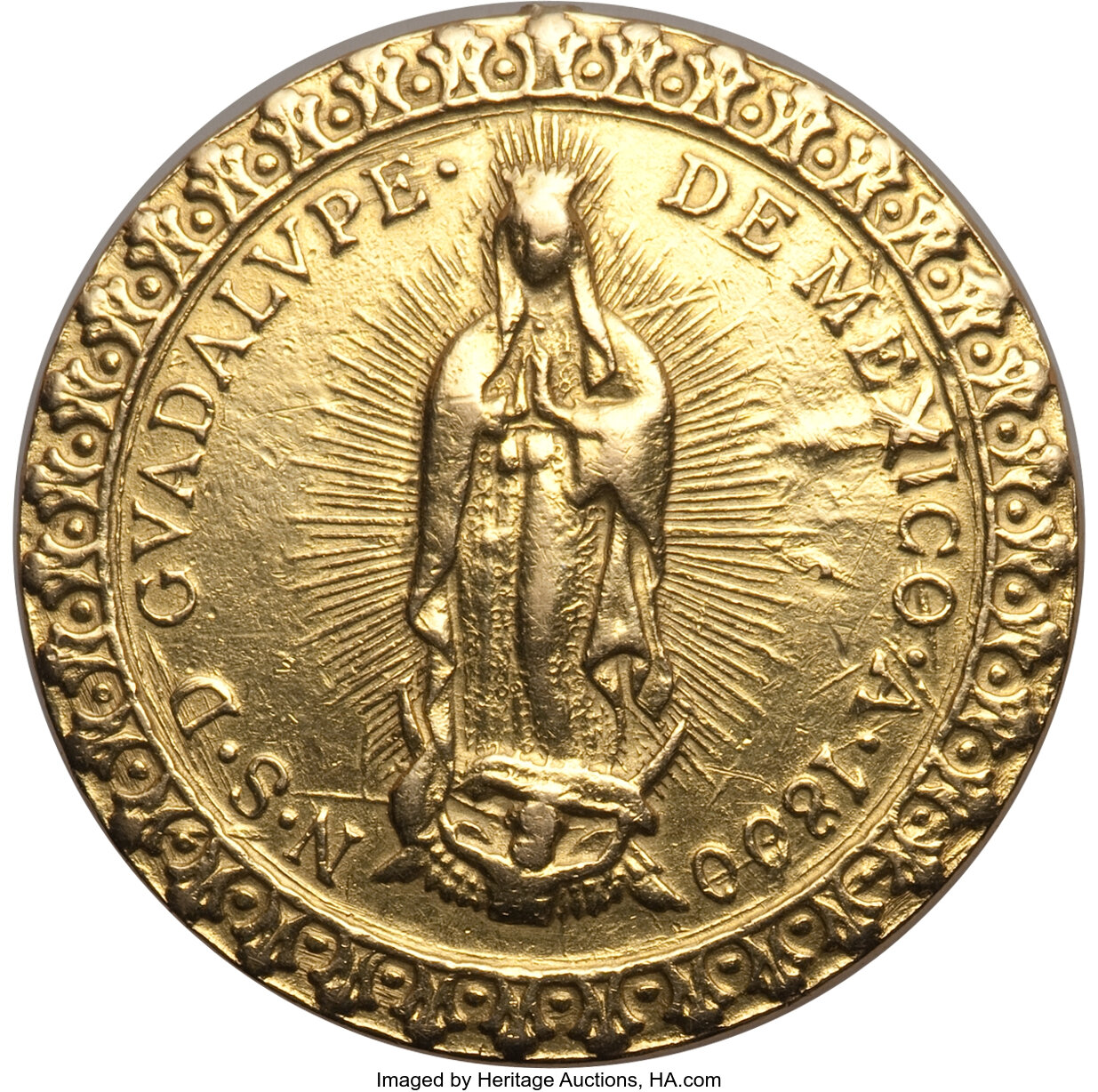 Mexico: Our Lady of Guadalupe (Virgin of Guadalupe) Religious gold