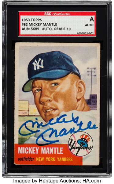 Lot Detail - 1953 TOPPS #82 MICKEY MANTLE AUTOGRAPHED PSA/DNA GEM MINT 10  (AUTO.)