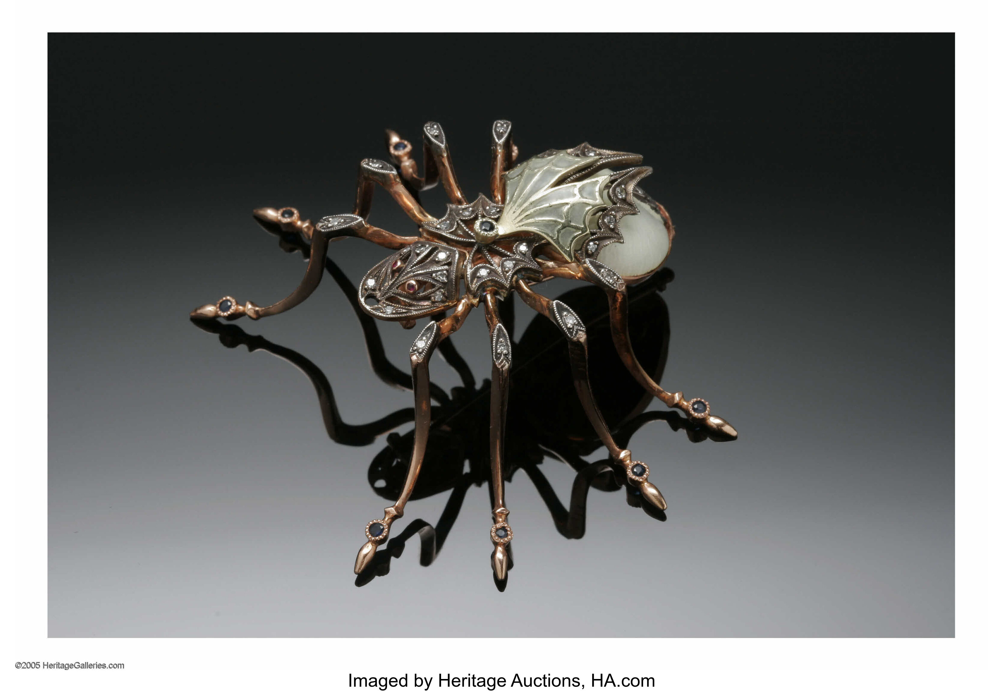 Faberge Style Brooch Spider