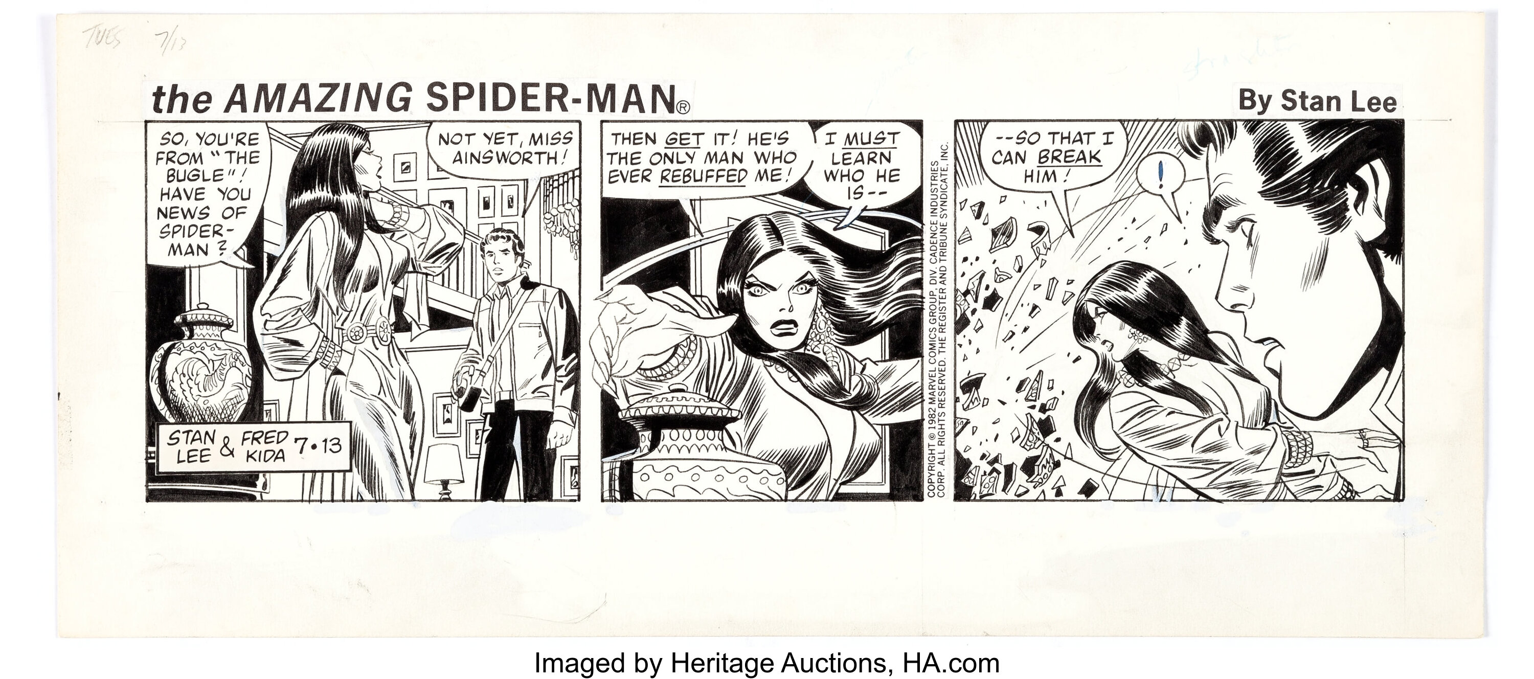 Fred Kida The Amazing Spider-Man Daily Comic Strip Original Art | Lot ...