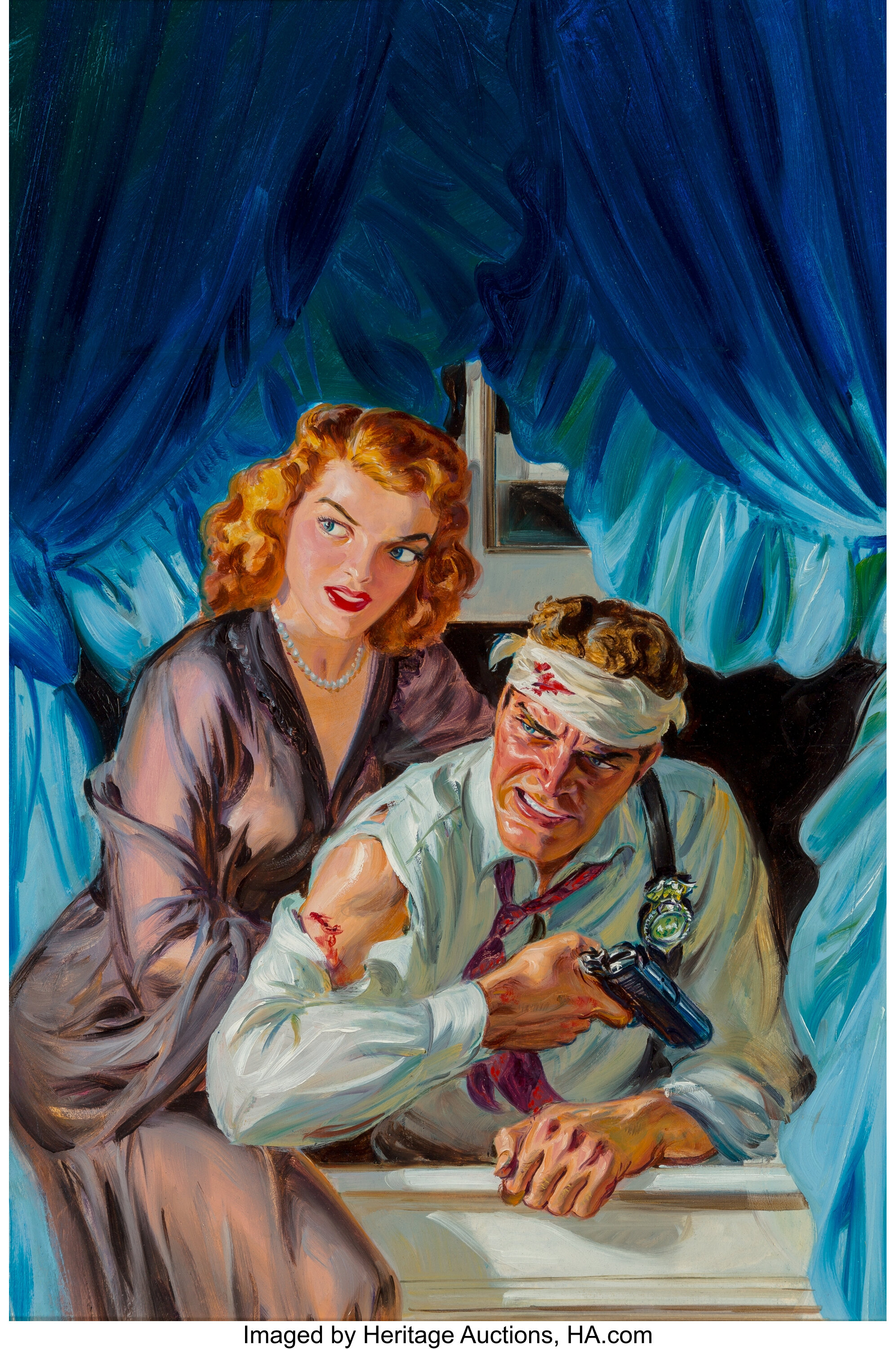 Norman Saunders (American, 1907-1989). Glitter Street Nightmare, | Lot ...