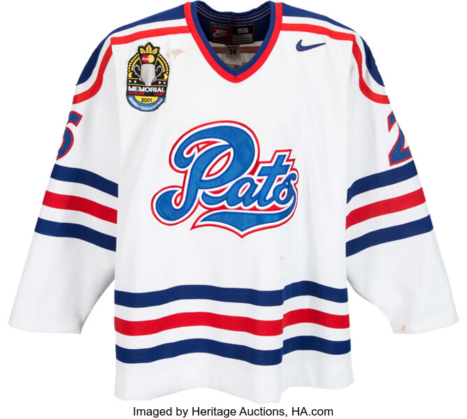 2001 Blake Evans Regina Pats Game Worn Jersey - Included Memorial