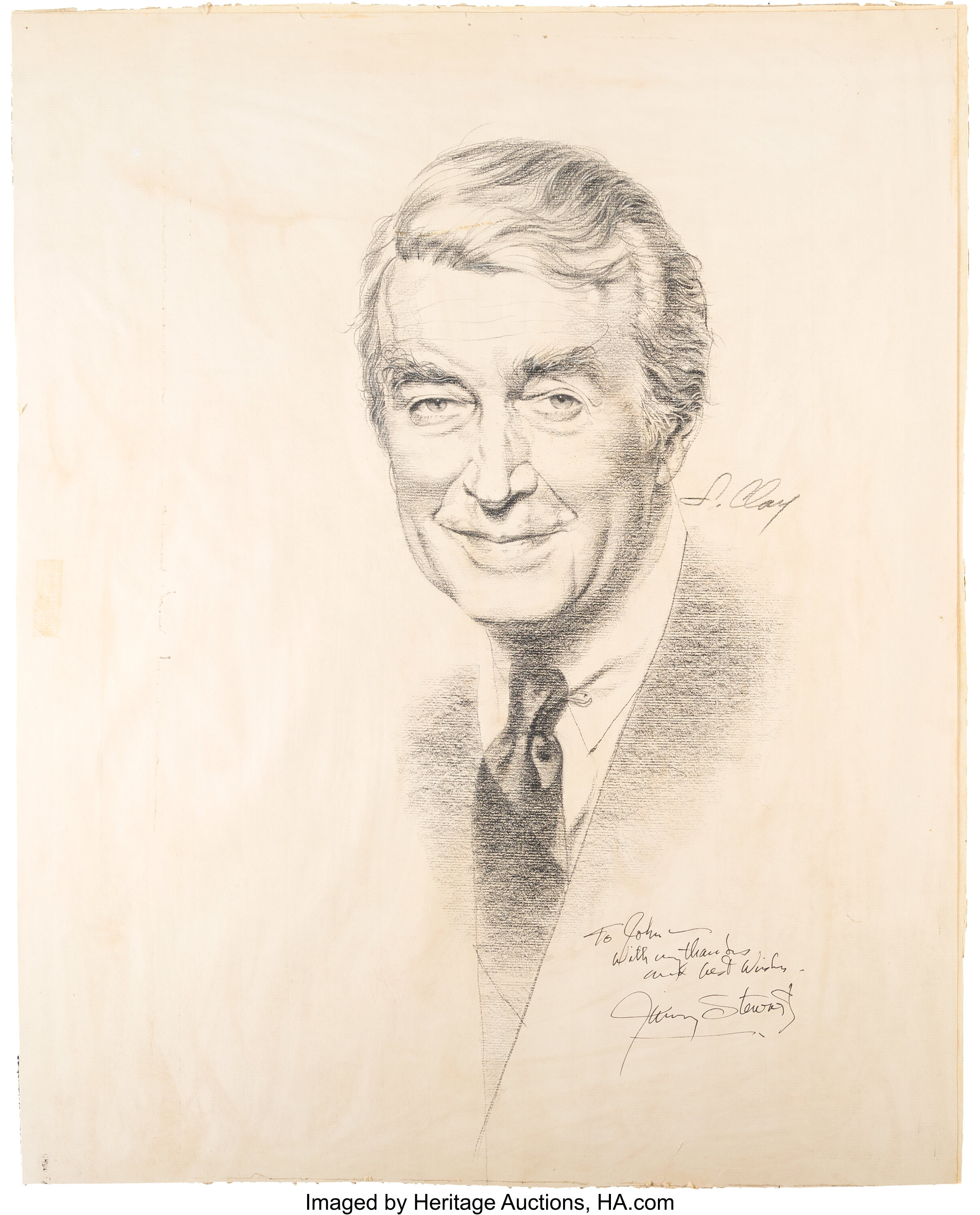 A James Stewart Signed Original Graphite And Pencil Drawing Related Lot 89750 Heritage Auctions