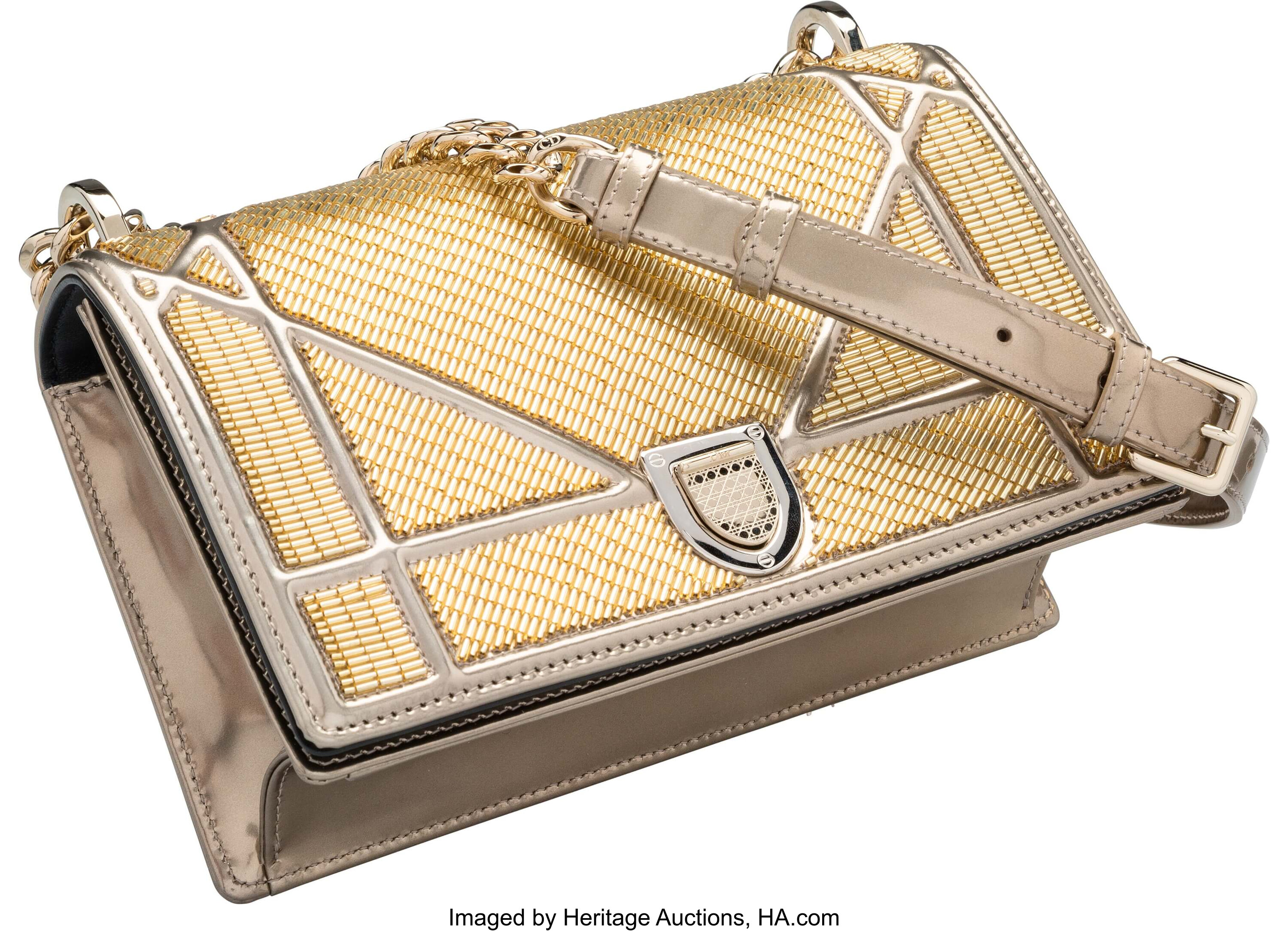 Diorama leather crossbody bag Dior Gold in Leather - 36834051