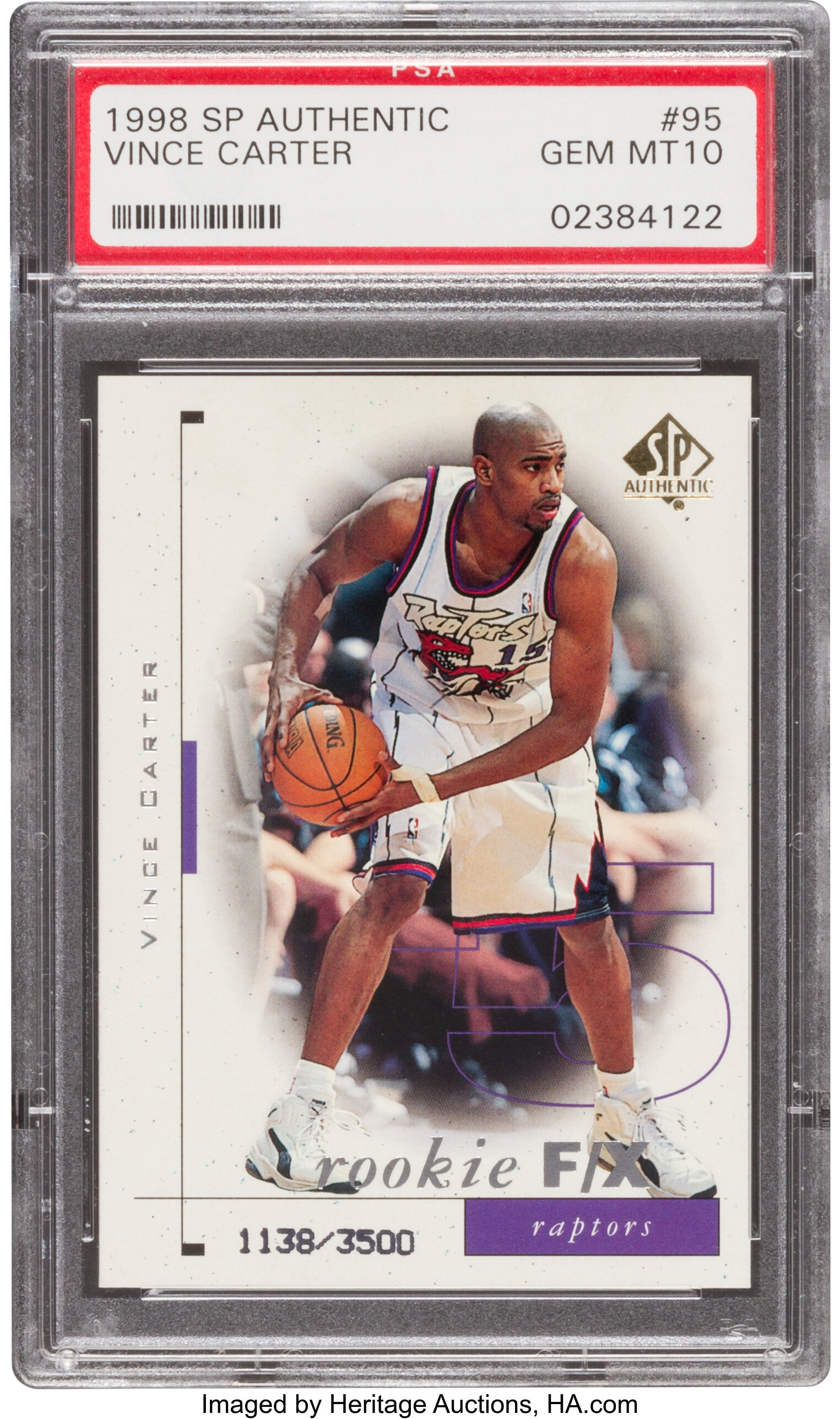 1998 SP Authentic Vince Carter #95 (#1138/3500) PSA Gem MT 10