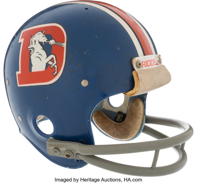 Early 1970's Fred Forsberg Game Worn Denver Broncos Helmet., Lot #82291