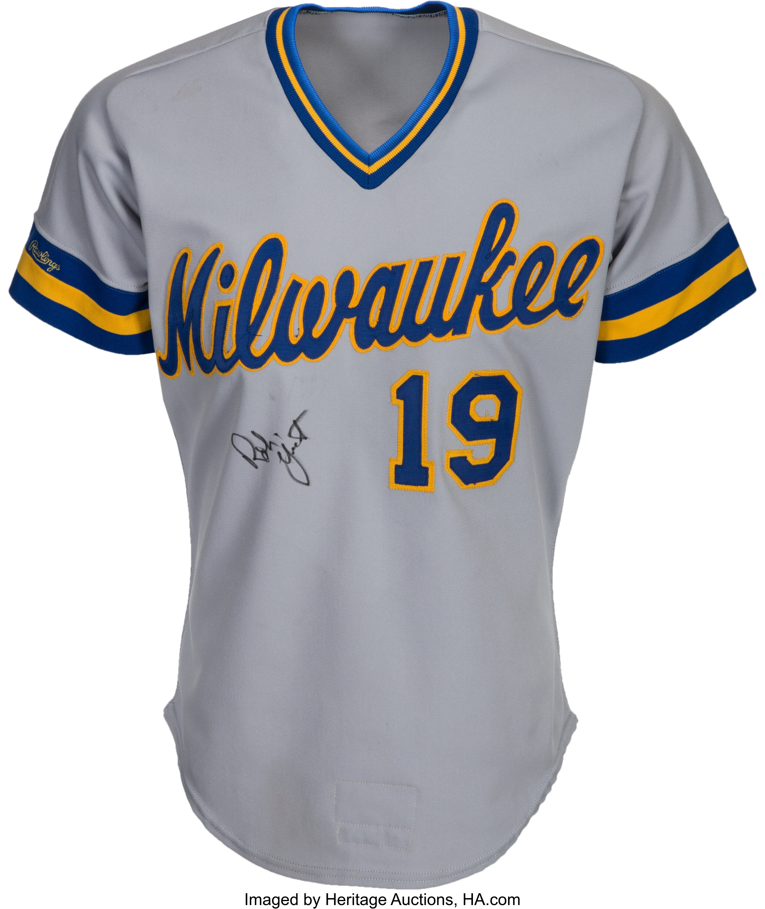 1982 Robin Yount Game Worn & Signed Milwaukee Brewers Jersey with, Lot  #80582