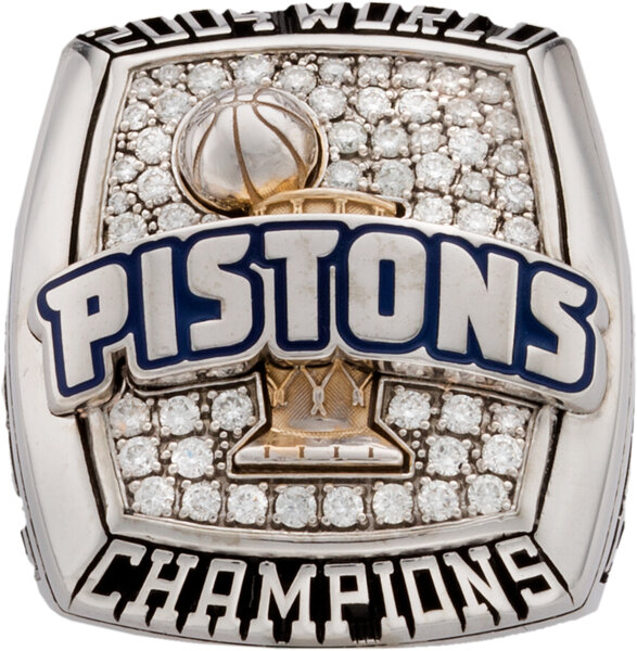 Lot Detail - 2004 Detroit Pistons World Championship Ring with Presentation  Box (Pistons Employee LOA • BBHoF LOA)