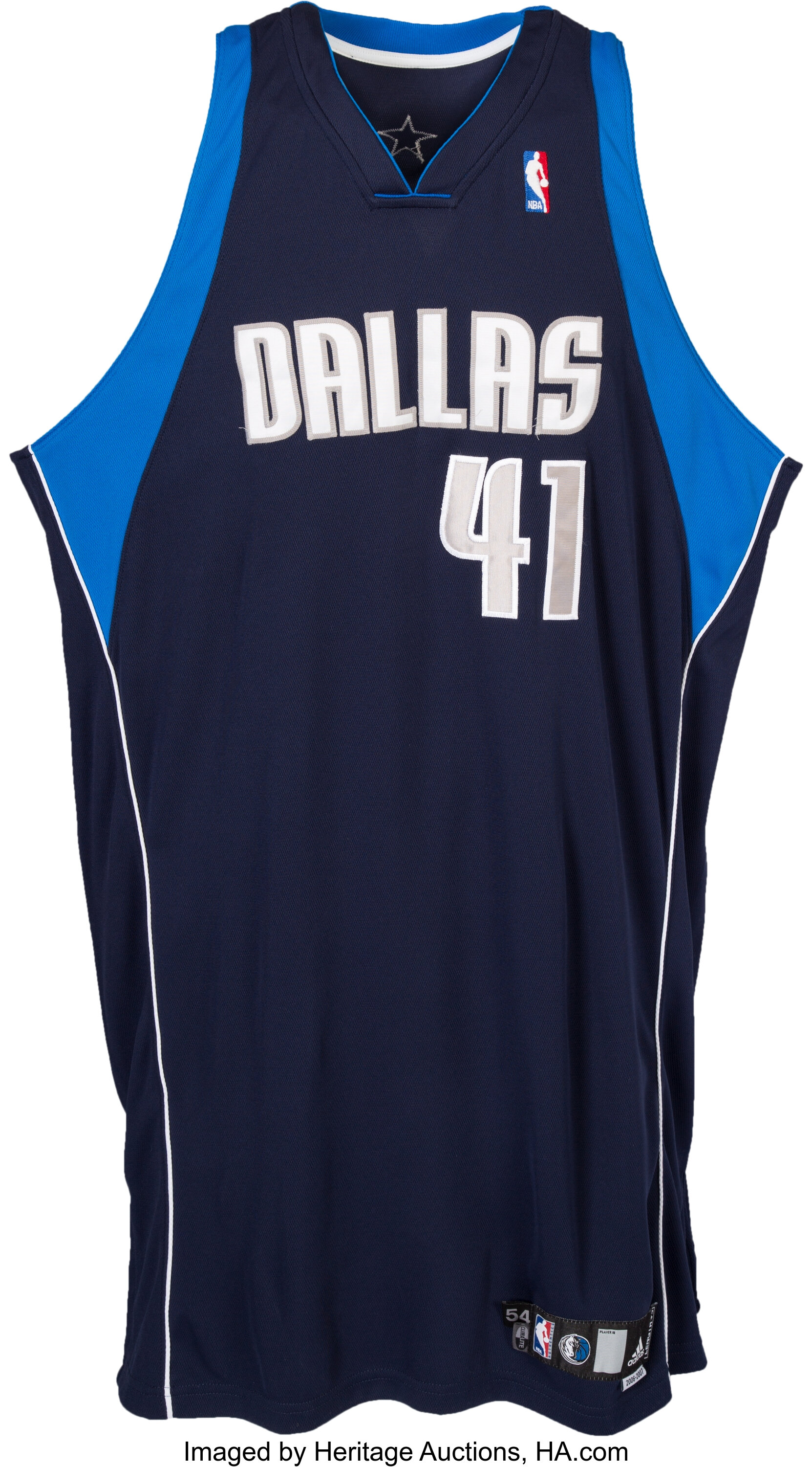 2006 DALLAS MAVERICKS NOWITZKI #41 NBA FINALS MAJESTIC JERSEY