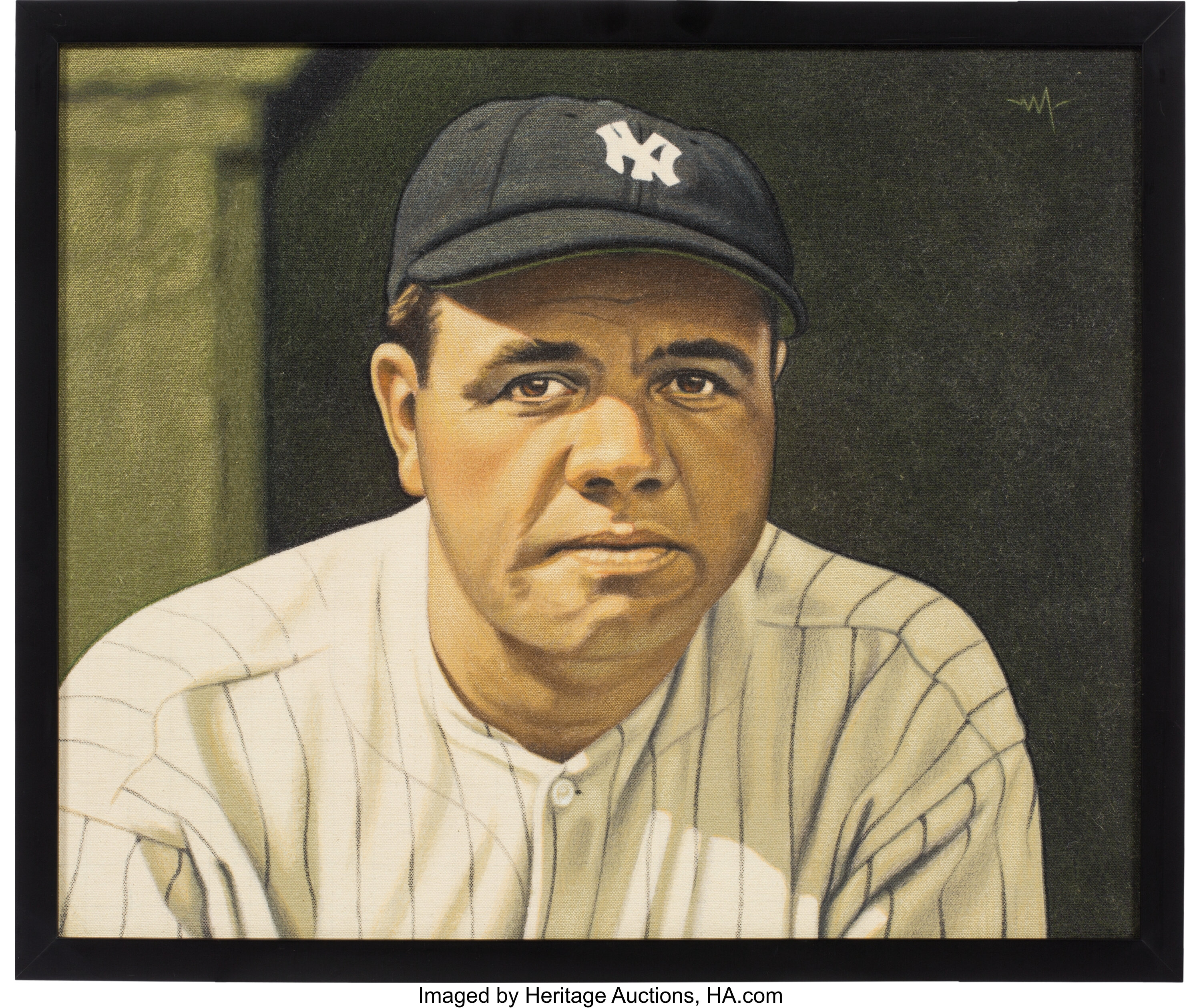 Arthur Miller Original Art Babe Ruth New York Yankees Card That Never Was  1935 Diamond Stars