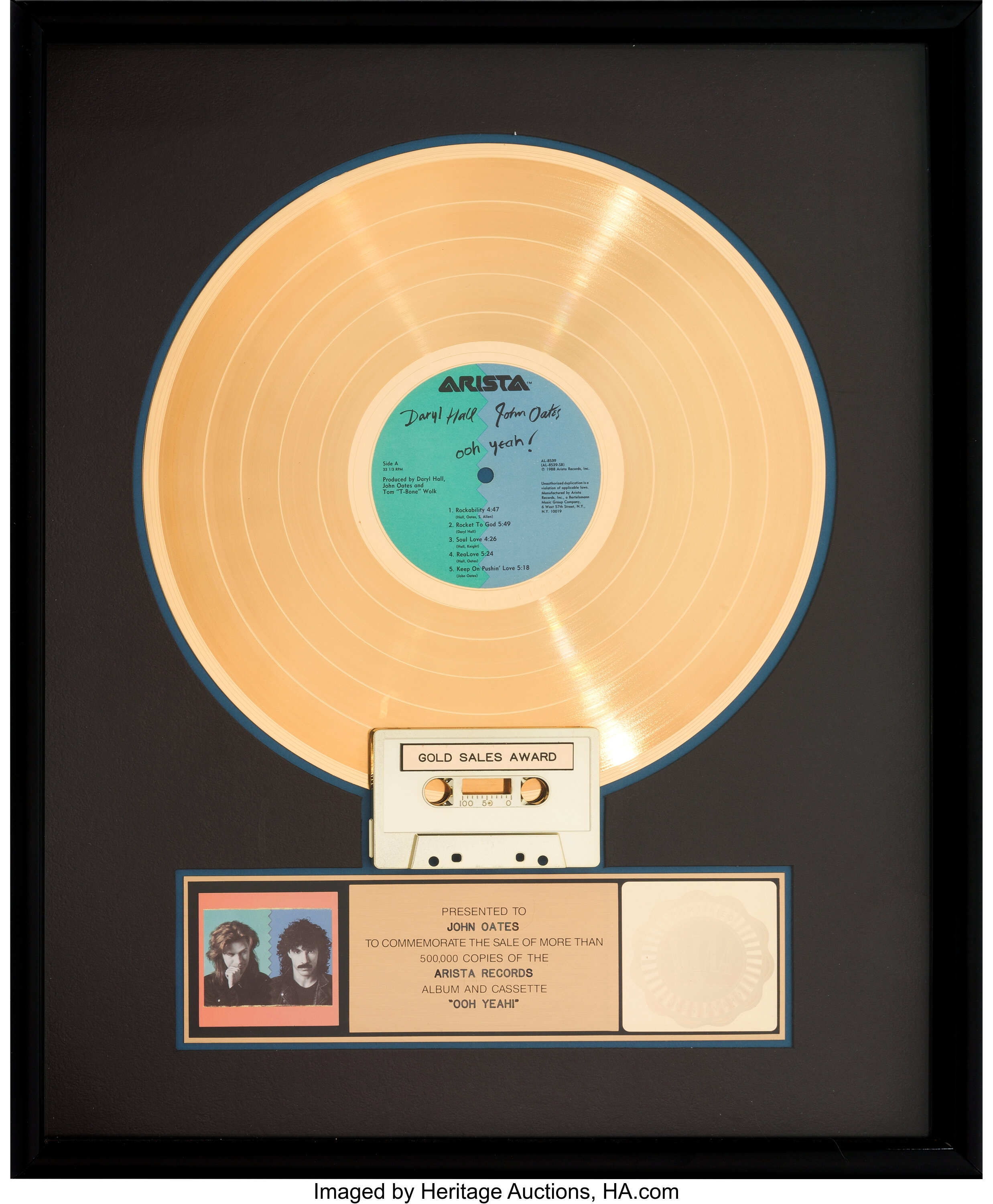 Hall & Oates Ooh Yeah! RIAA Gold Record Sales Award Presented to