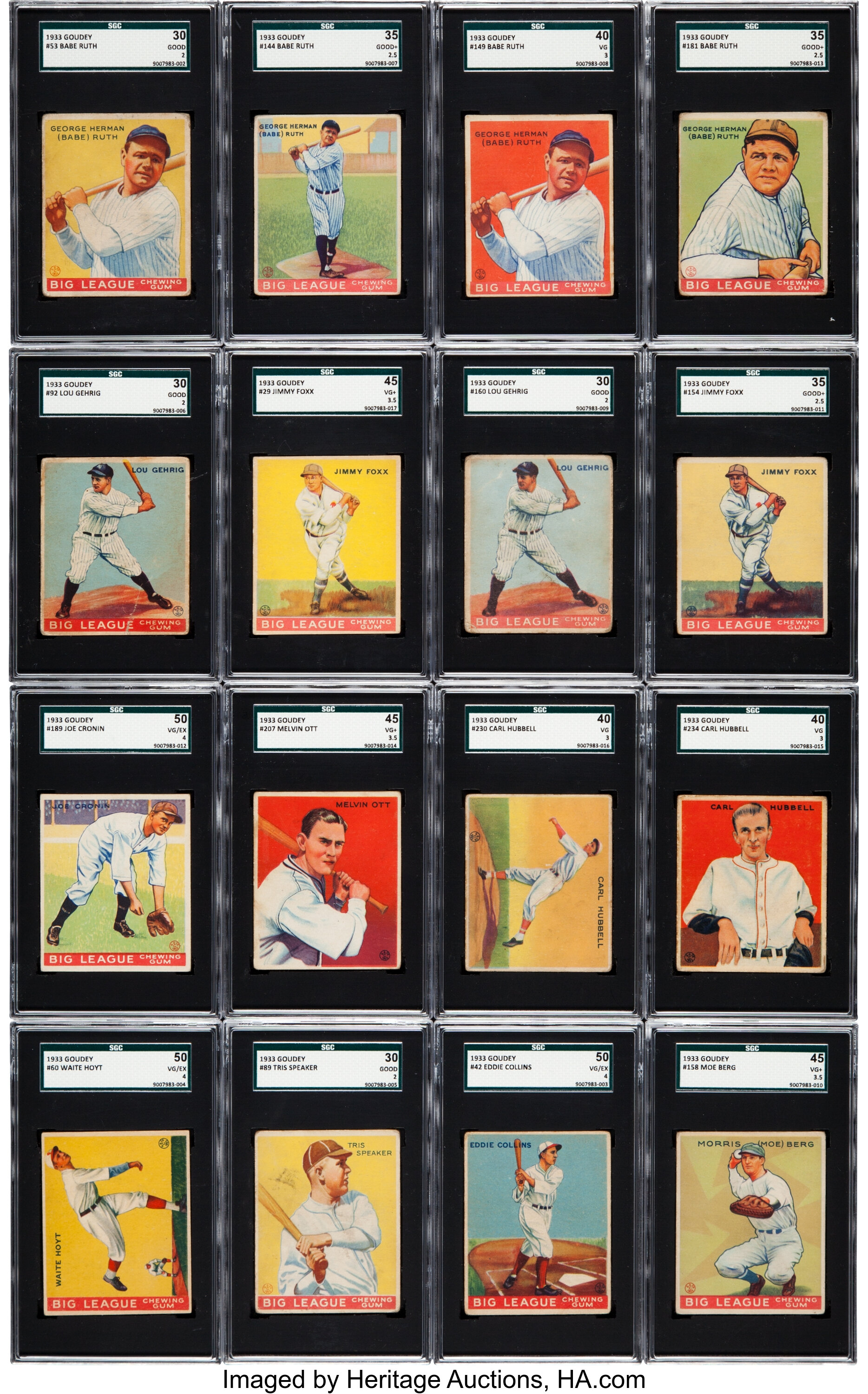 1933 Goudey Baseball Complete Set 239 Baseball Cards Sets Lot 