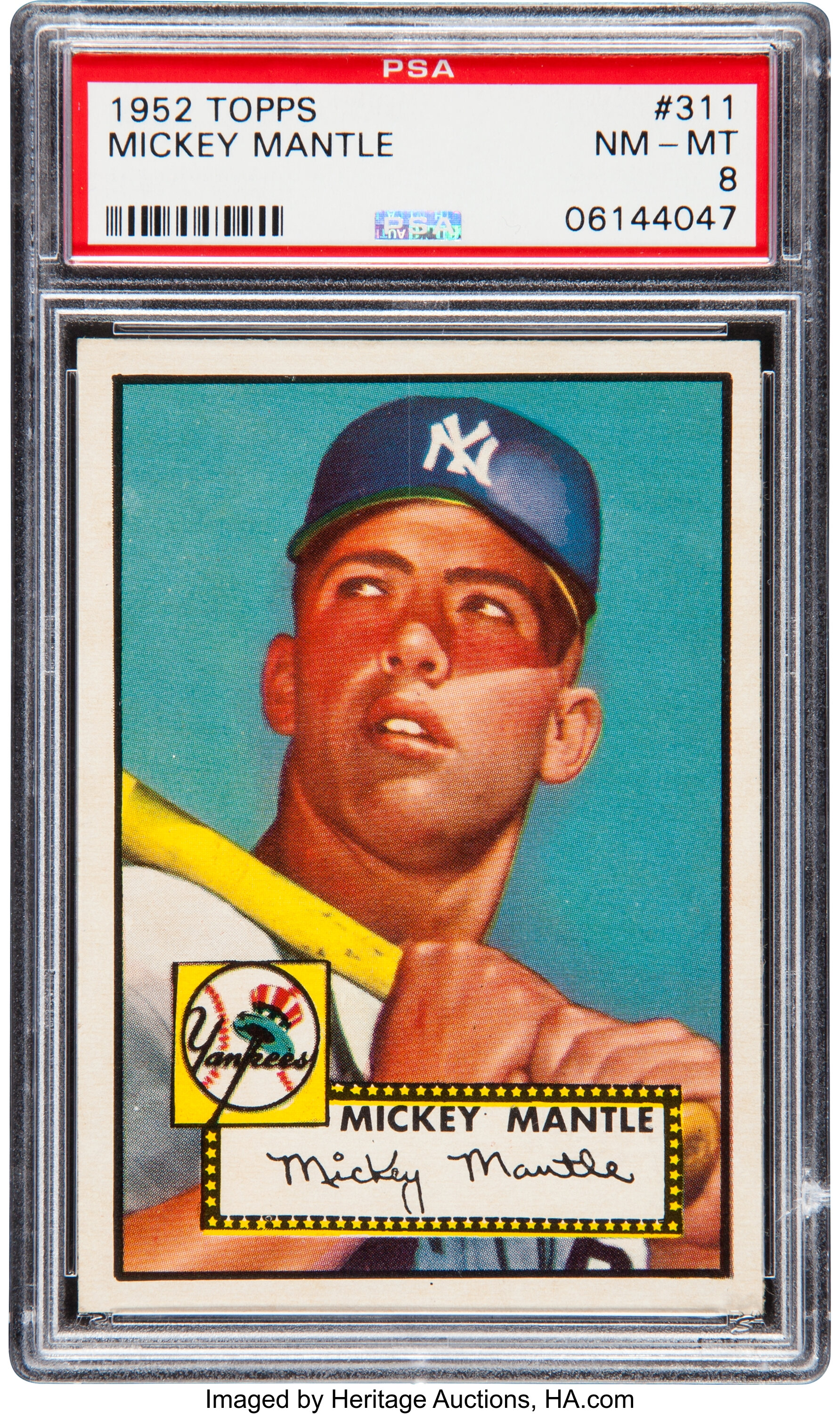 Mickey Mantle Autographed 1951 Bowman Rookie Card #253 PSA VG-EX 4 Auto  Grade 10 PSA/DNA