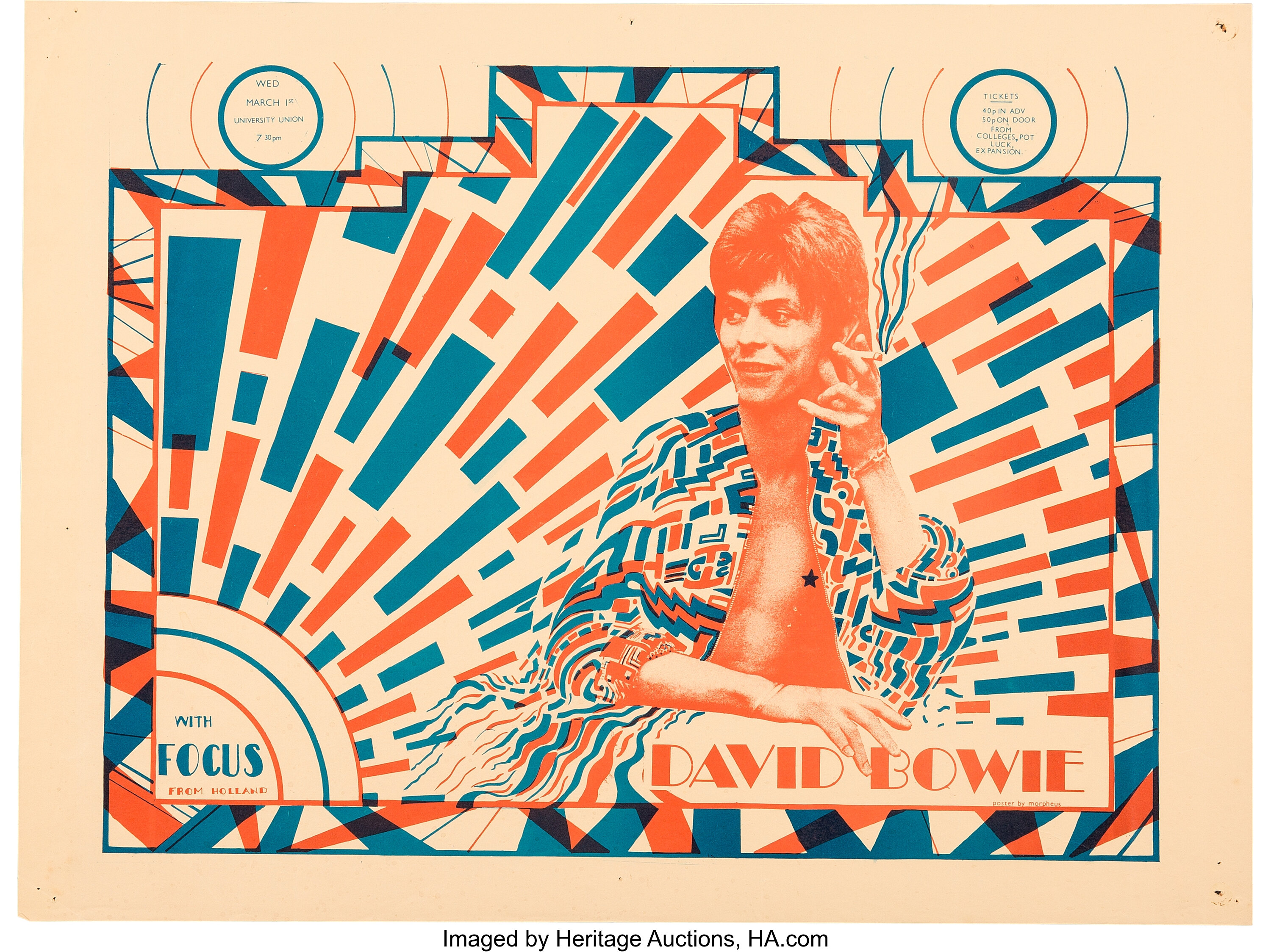 David Bowie/Ziggy Stardust University Union Concert Poster (1972