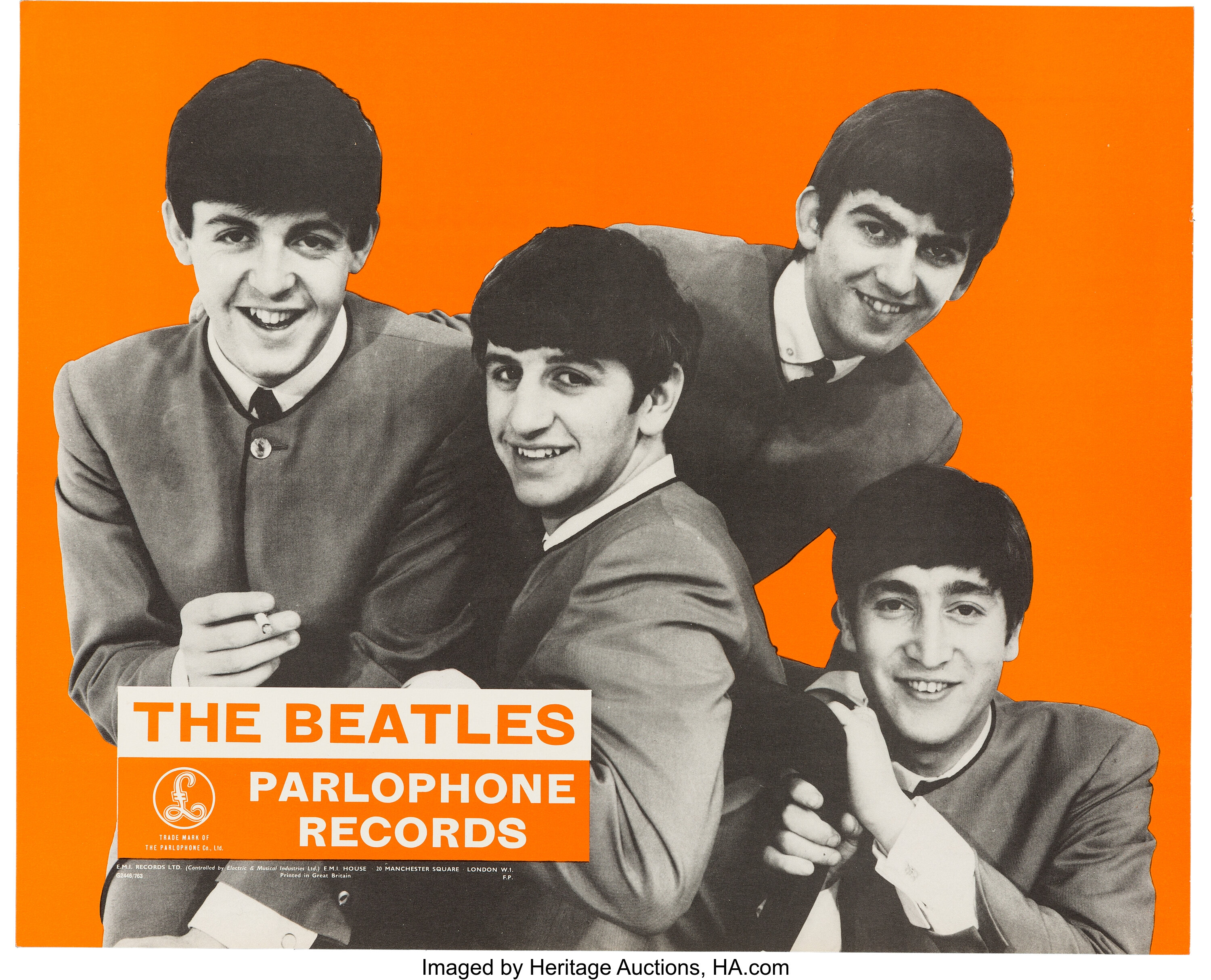 Beatles - The Beatles 1963 EMI Parlophone Promo Poster (UK, | Lot