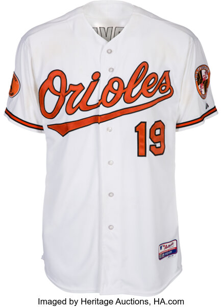 2013 Chris Davis Game Worn Unwashed Baltimore Orioles Jersey from, Lot  #83412