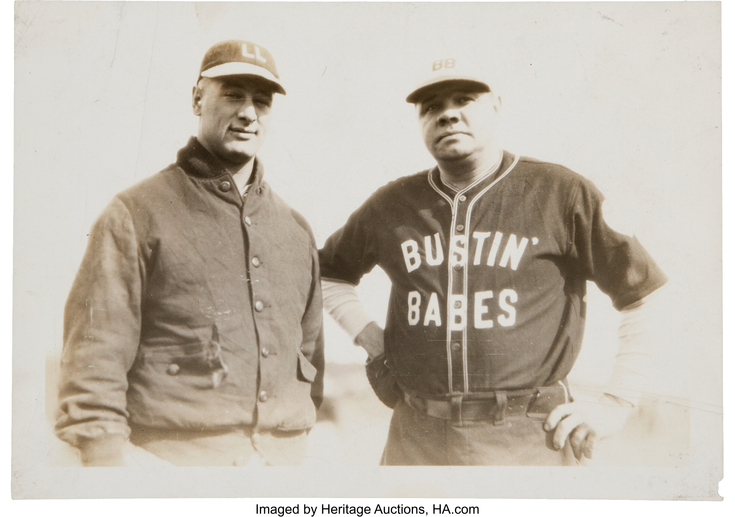 1927-28 Babe Ruth & Lou Gehrig Dual-Signed Barnstorming Photograph,, Lot  #81121