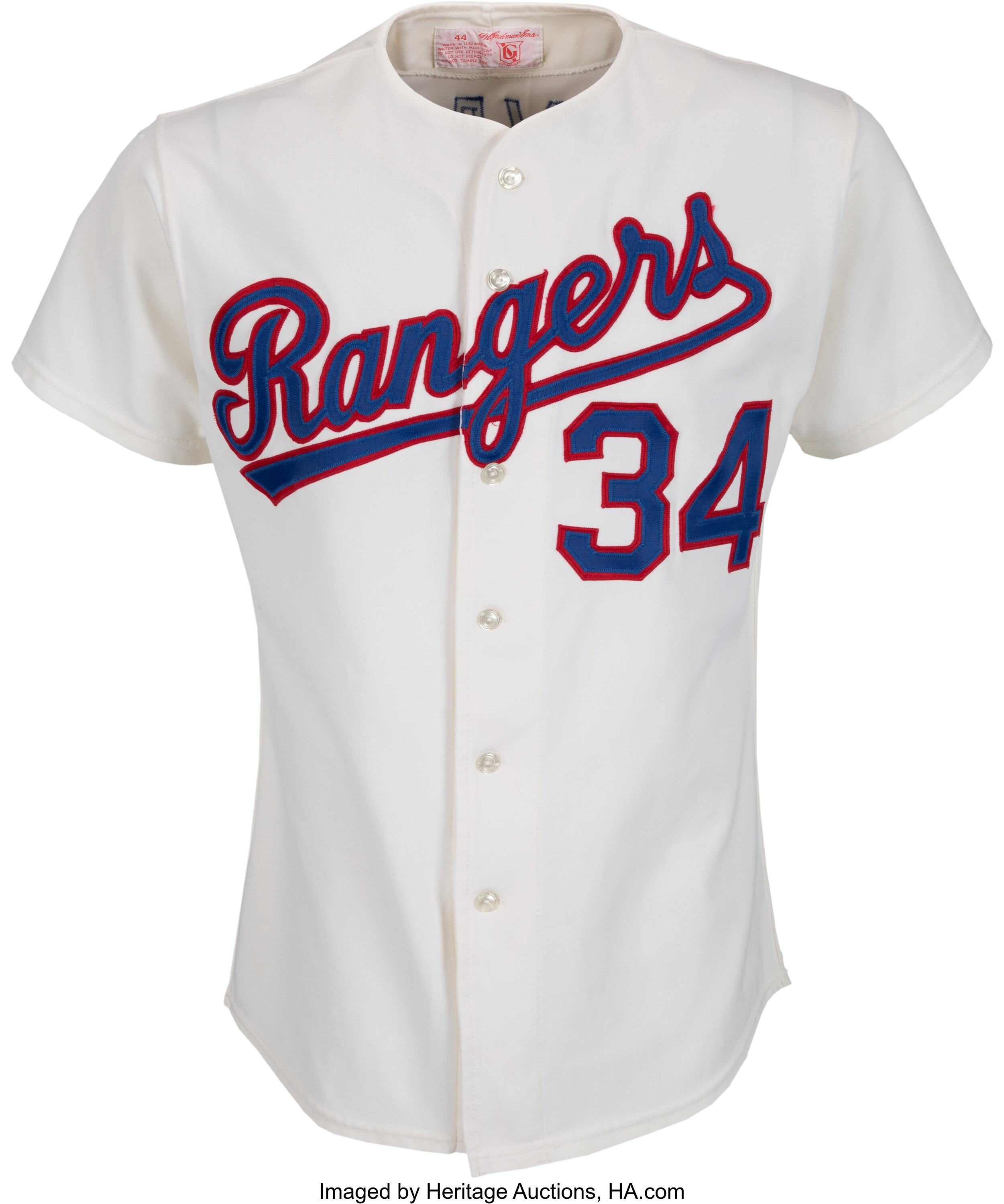 Early 1990's Nolan Ryan Game Worn Texas Rangers Jersey.