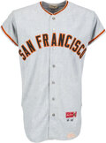 Willie Mays Signed 1980s San Francisco Giants Game Issued Jersey