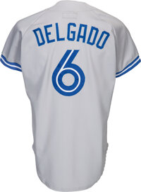Carlos Delgado player worn jersey patch baseball card (Toronto