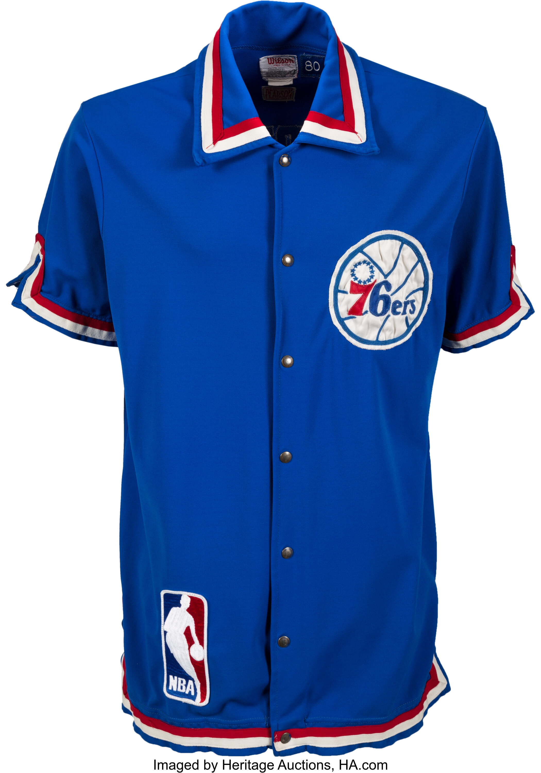 1986-87 World B. Free Game Worn Philadelphia 76ers Uniform with, Lot  #50830