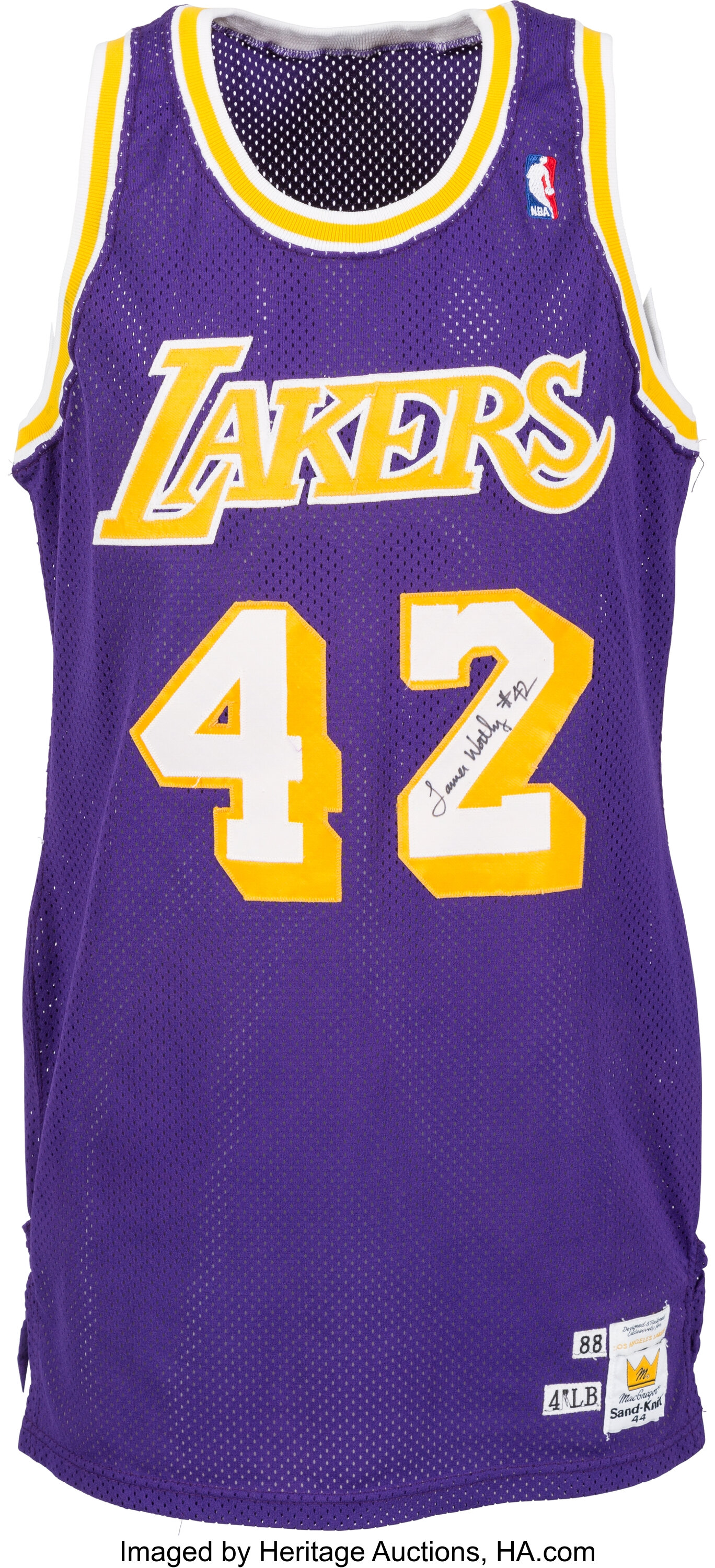 1992-93 James Worthy Game Worn Los Angeles Lakers Warmup Jacket