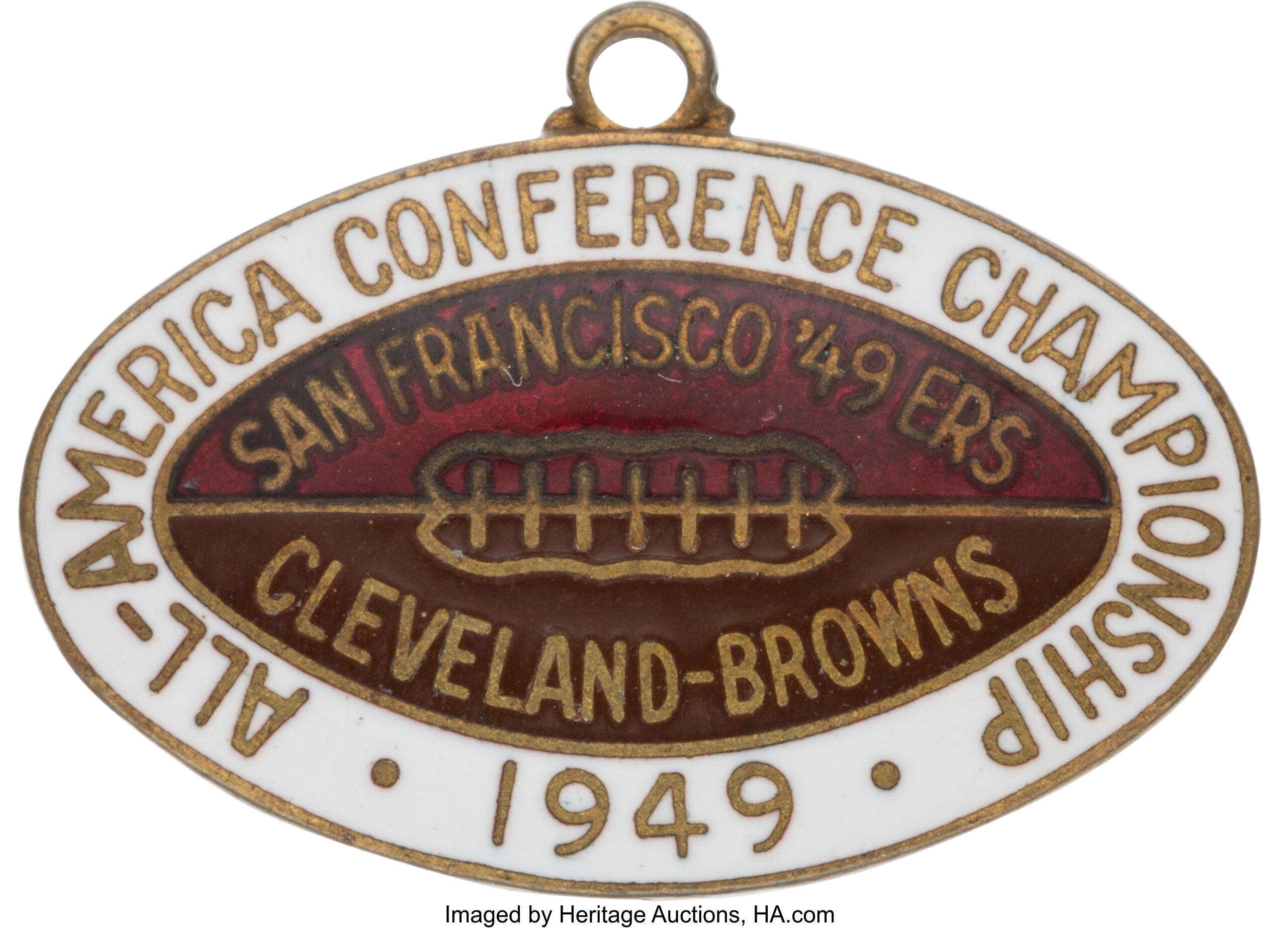 1949 All-America Football Conference Championship Press Pin, Lot #82381