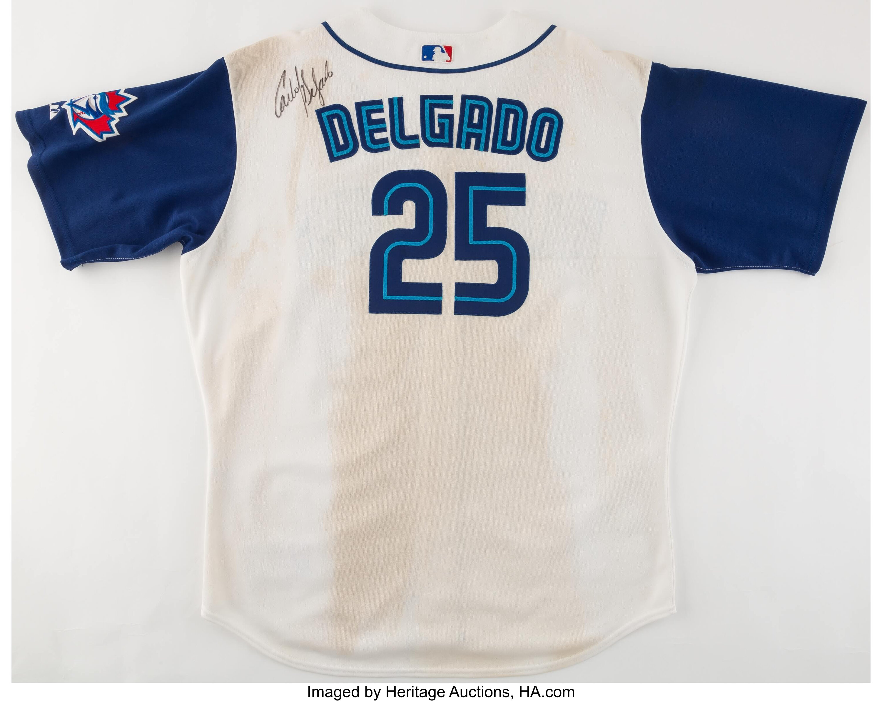 2002 Carlos Delgado Toronto Blue Jays Game Worn & Signed Jersey