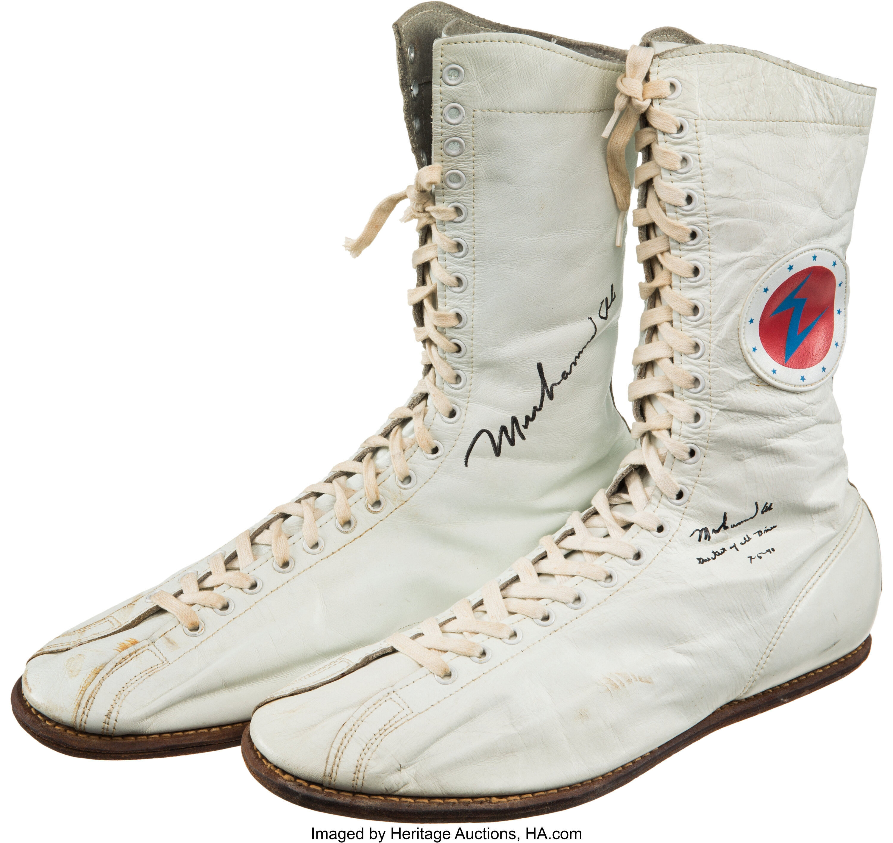 1973 Muhammad Ali Fight Worn Signed Shoes from Ken Norton I