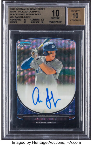 Aaron Judge 2013 Bowman Sterling Baseball Rookie Autograph Card BGS 9.5 (B)