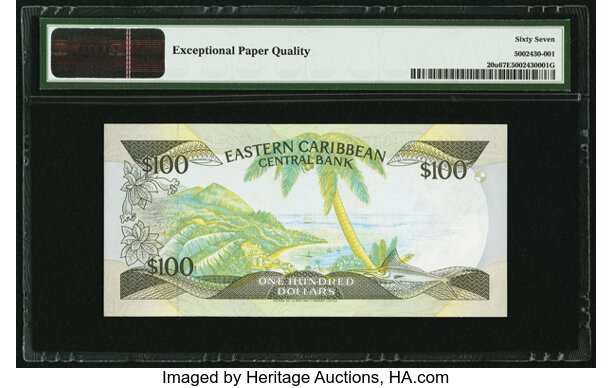 East Caribbean States Eastern Caribbean Central Bank Anguilla $100