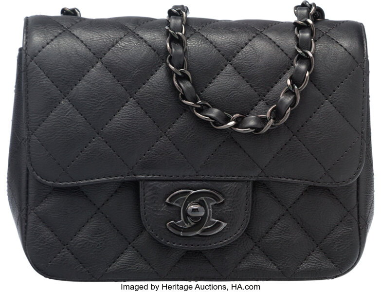 Chanel So Black Black Quilted Leather Mini Flap Bag. Condition: 1., Lot  #58003