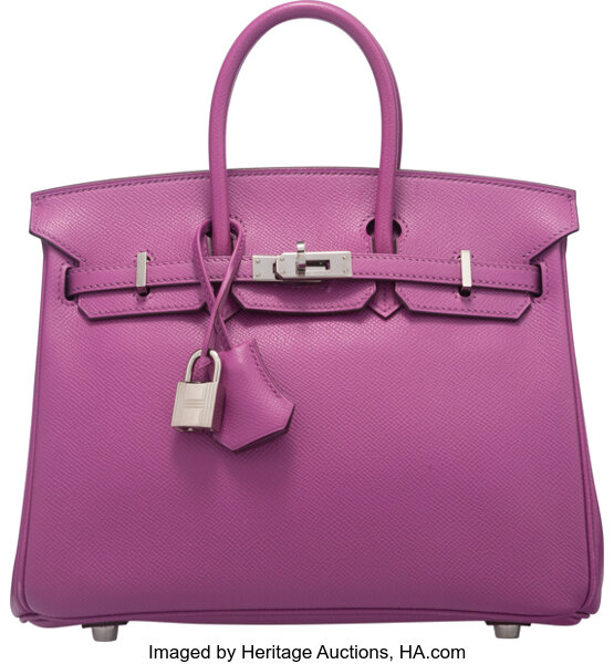 Hermes Purple Epsom Leather Palladium Hardware Kelly 25 Bag Hermes