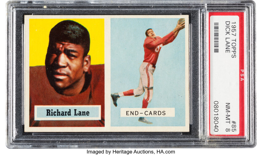 1957 Topps Dick Lane #85 PSA NM-MT 8. Football Cards Singles, Lot  #81219