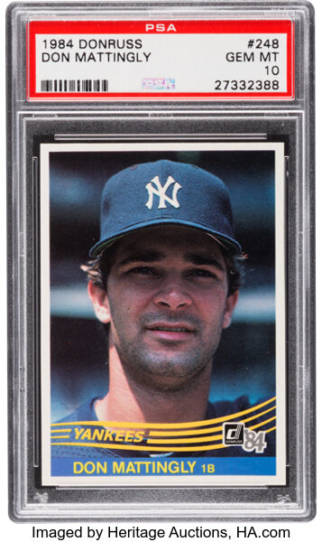 1984 Donruss Don Mattingly 248 Psa Gem Mint 10 Baseball Cards