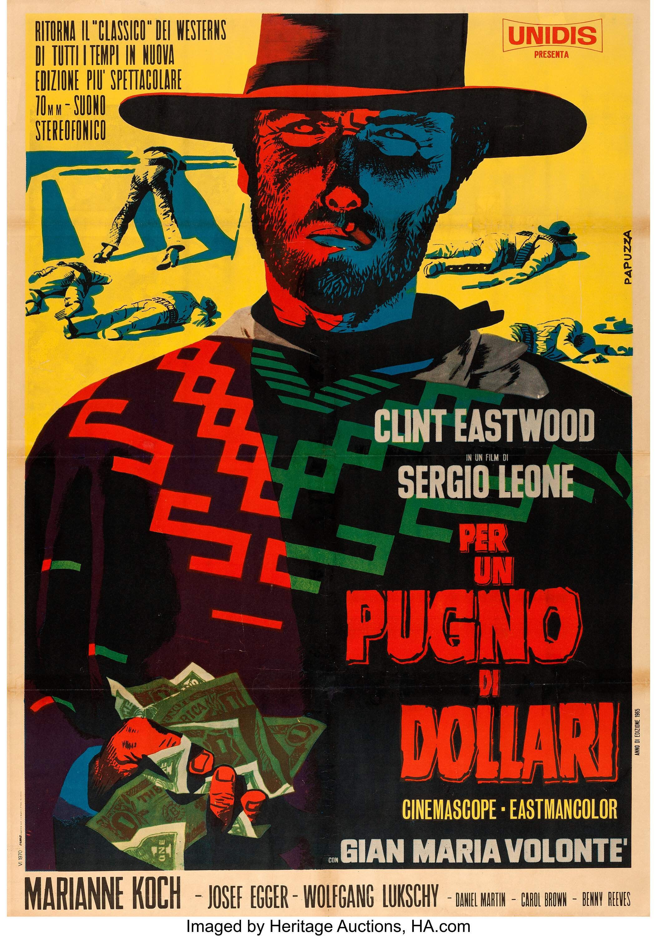 A Fistful Of Dollars Unidis R 1968 Italian 2 Fogli 38 X Lot Heritage Auctions