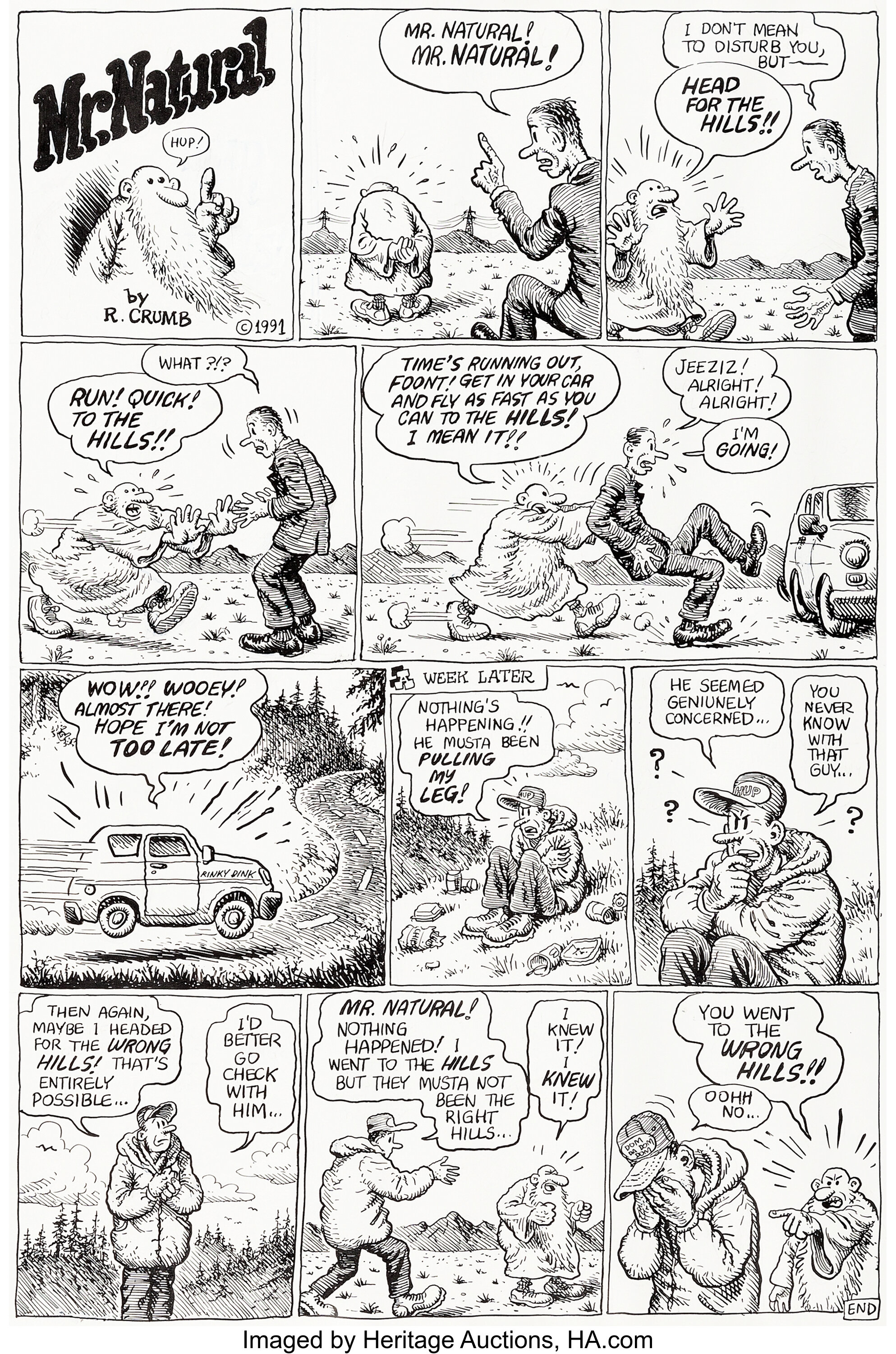 Robert Crumb Hup #4 Complete 1-Page Mr. Natural Story Original Art ...