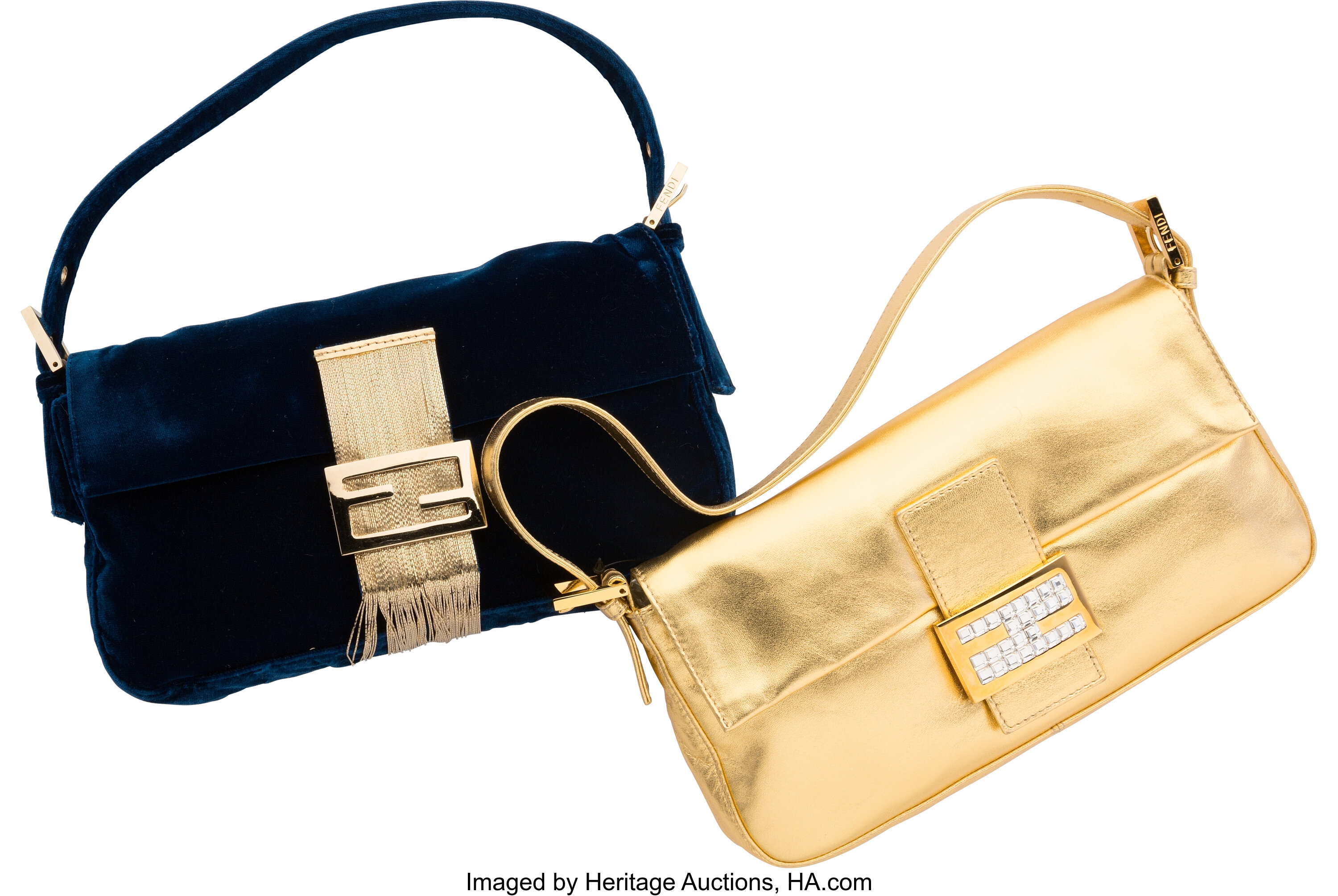 Fendi Gold Leather Limited Edition Baguette in Metallic