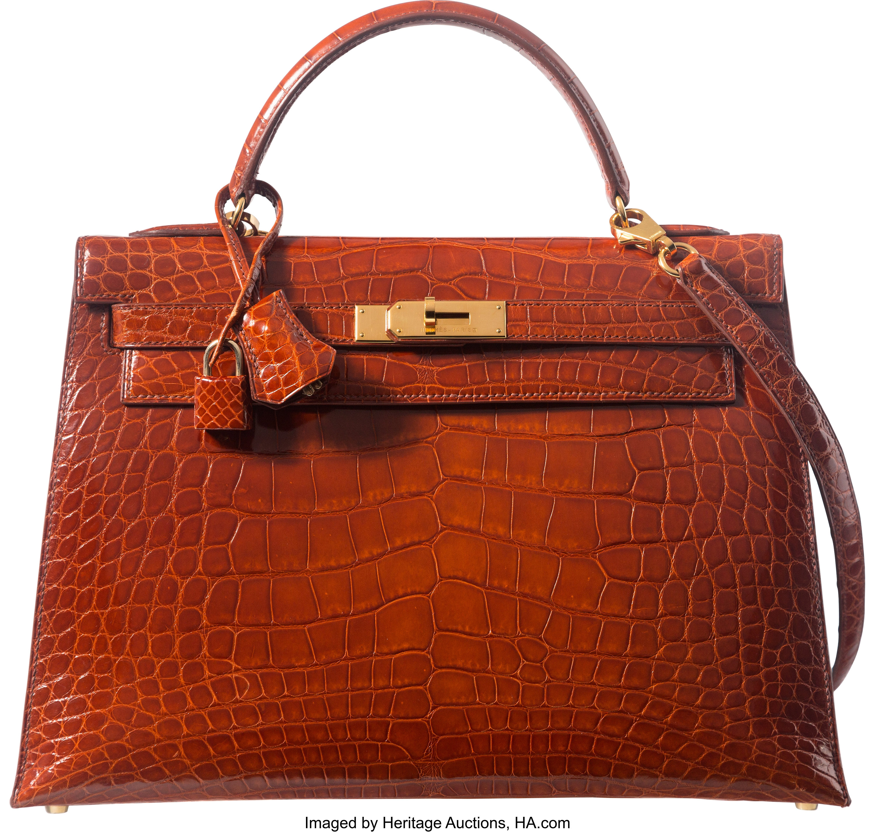 Hermes Kelly Prunoir 32cm Matt Alligator