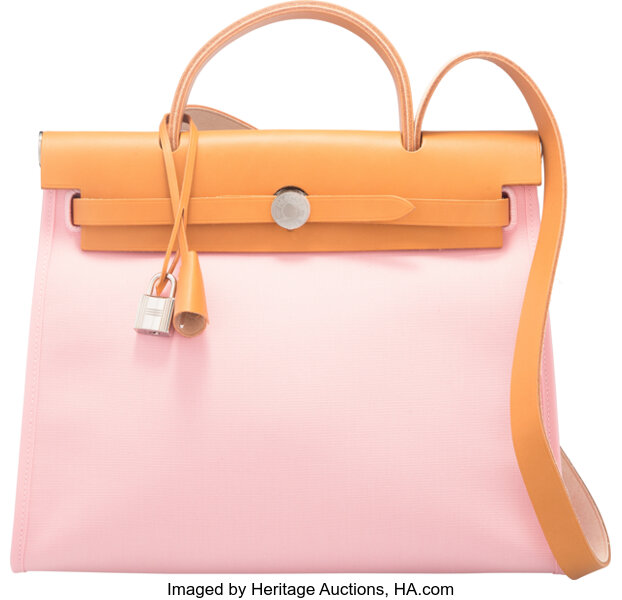 Hermes, Bags, Hermes Herbag Zip Leather And Toile 3 Pink