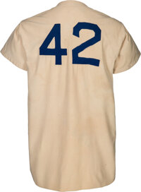 1947 Jackie Robinson Game Worn Brooklyn Dodgers Rookie Color, Lot #50001