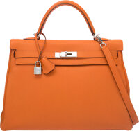 Sold at Auction: Hermes birkin 40cm in Gulliver leather gold with gold  Hardware. C in square 1999