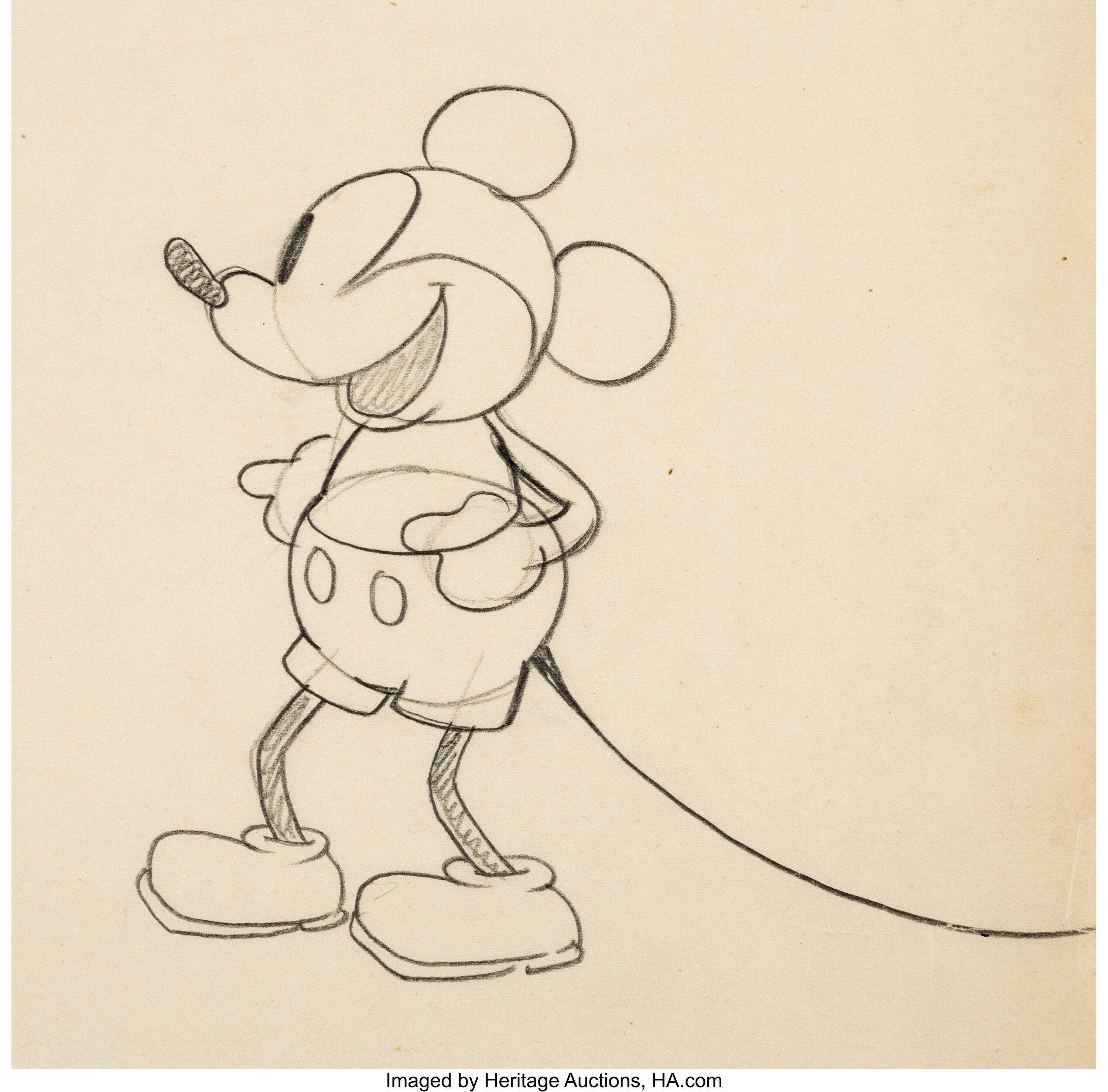 Steamboat Willie Mickey Mouse Animation Drawing (Walt Disney, Lot