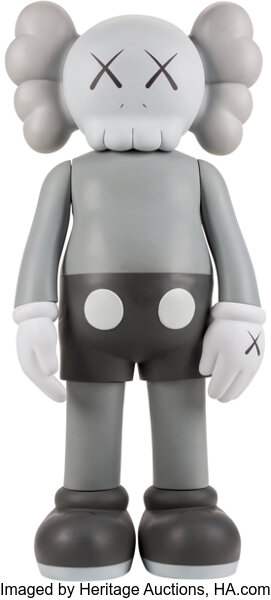 KAWS (b. 1974). Companion (Grey), 2007. Painted cast vinyl. 50 x 