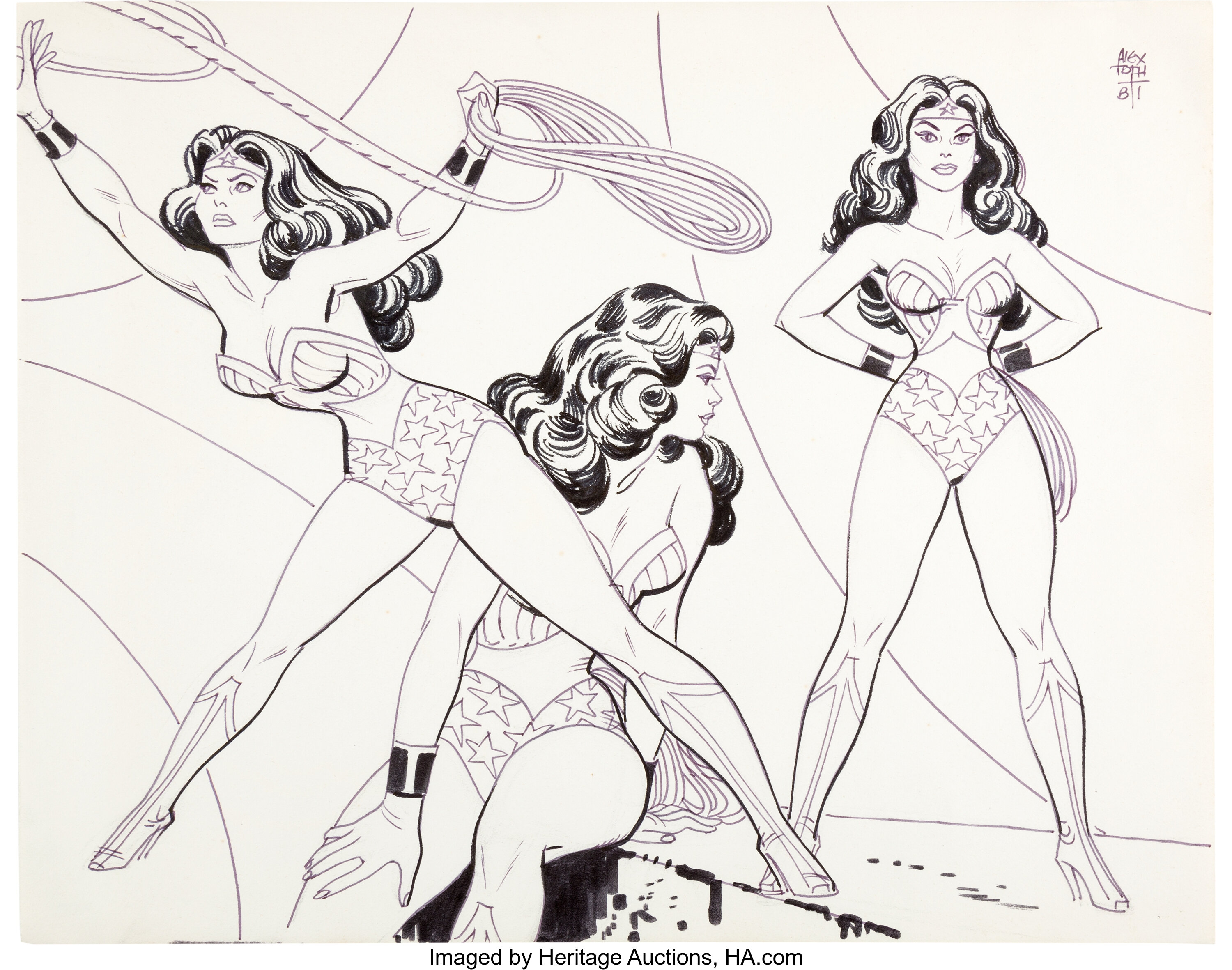 Wonder Woman Underoos Illustration by Alex Toth (DC/Fruit of the, Lot # 96045