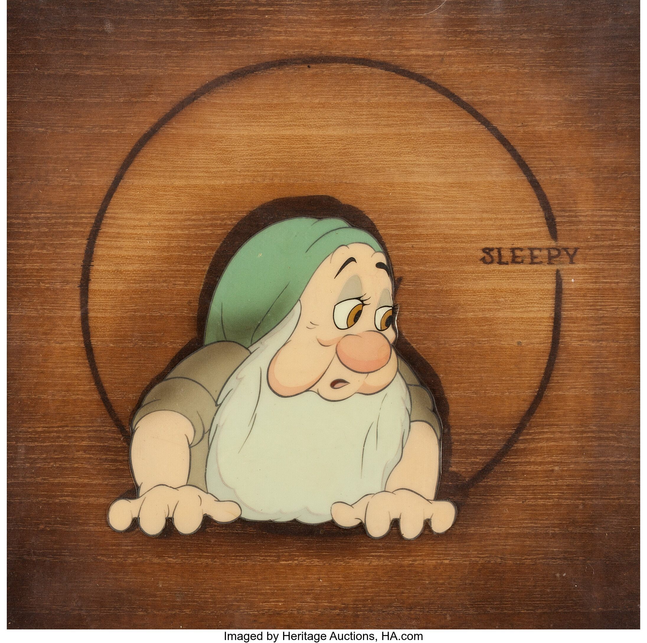 Snow White And The Seven Dwarfs Sleepy Production Cel Courvoisier Lot 95041 Heritage Auctions 