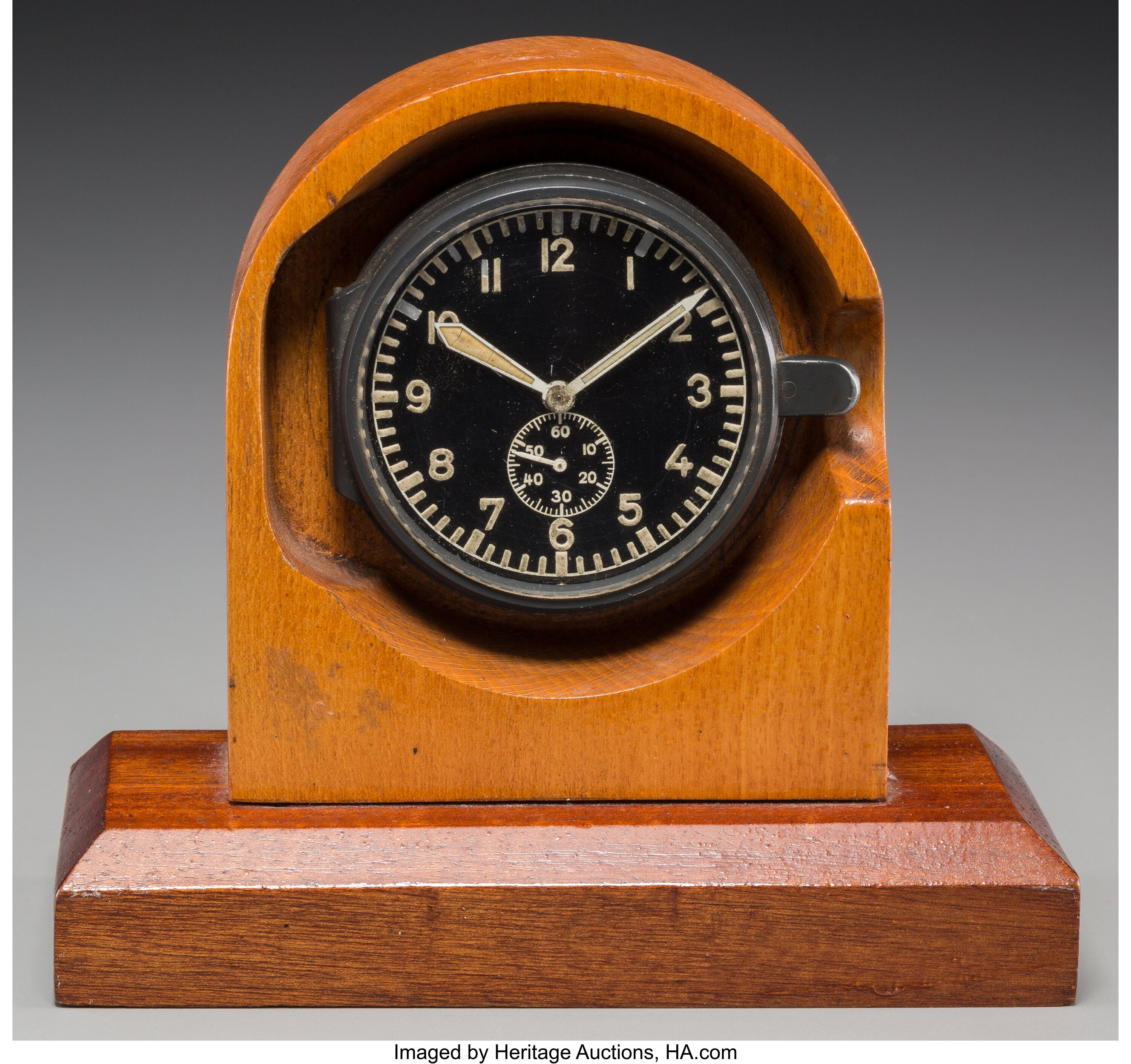 A WWII Junghans J30D FL25591 Luftwaffe Cockpit Clock with Leather