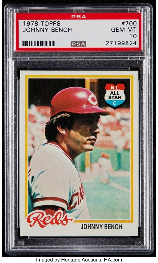 1978 Topps Johnny Bench #700 PSA Gem Mint 10. Baseball Cards