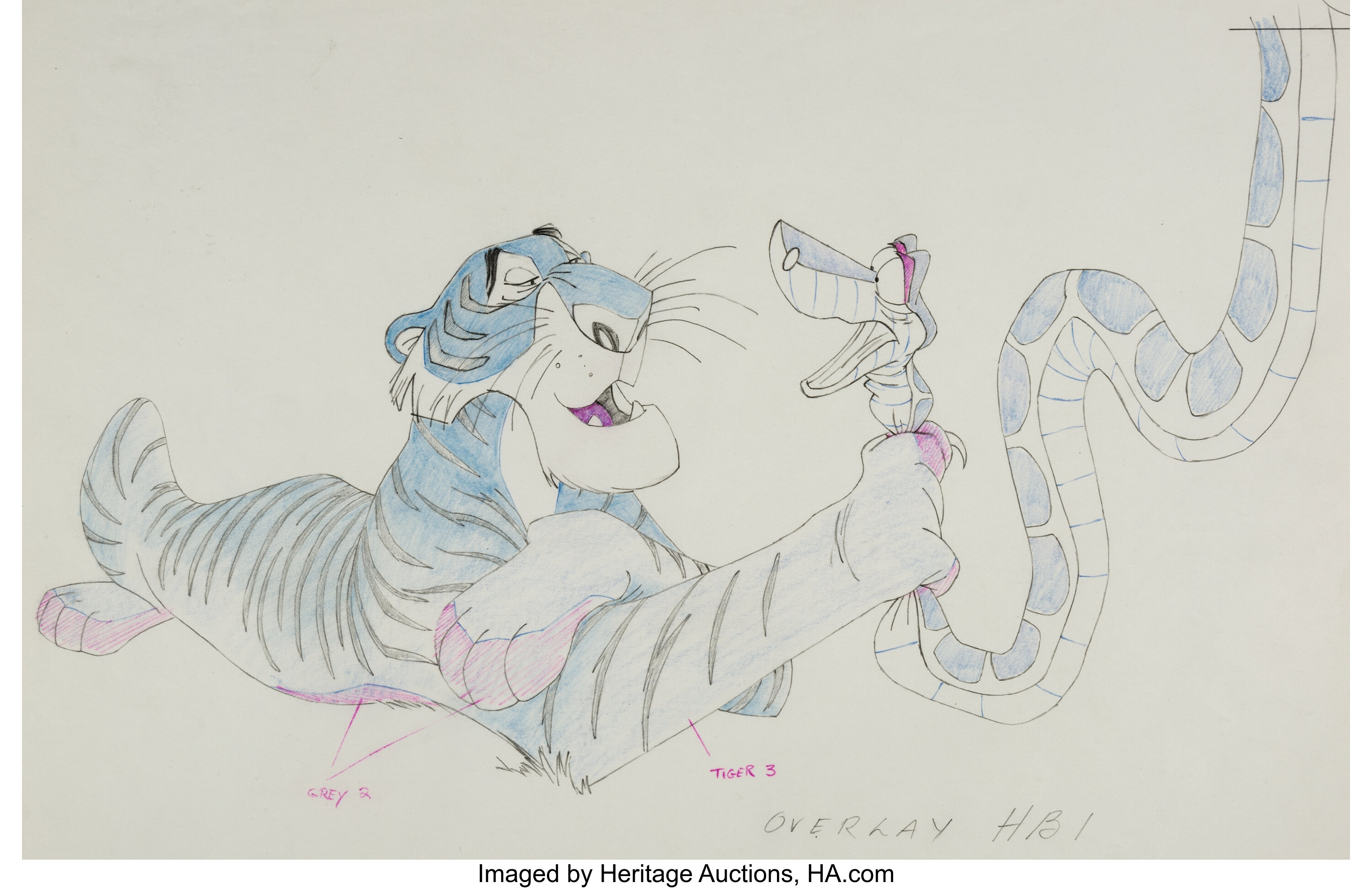 The Jungle Book Kaa And Shere Khan Color Model Animation Drawing Lot 95199 Heritage Auctions