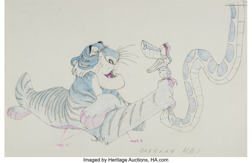 The Jungle Book Kaa And Shere Khan Color Model Animation Drawing Lot 95199 Heritage Auctions